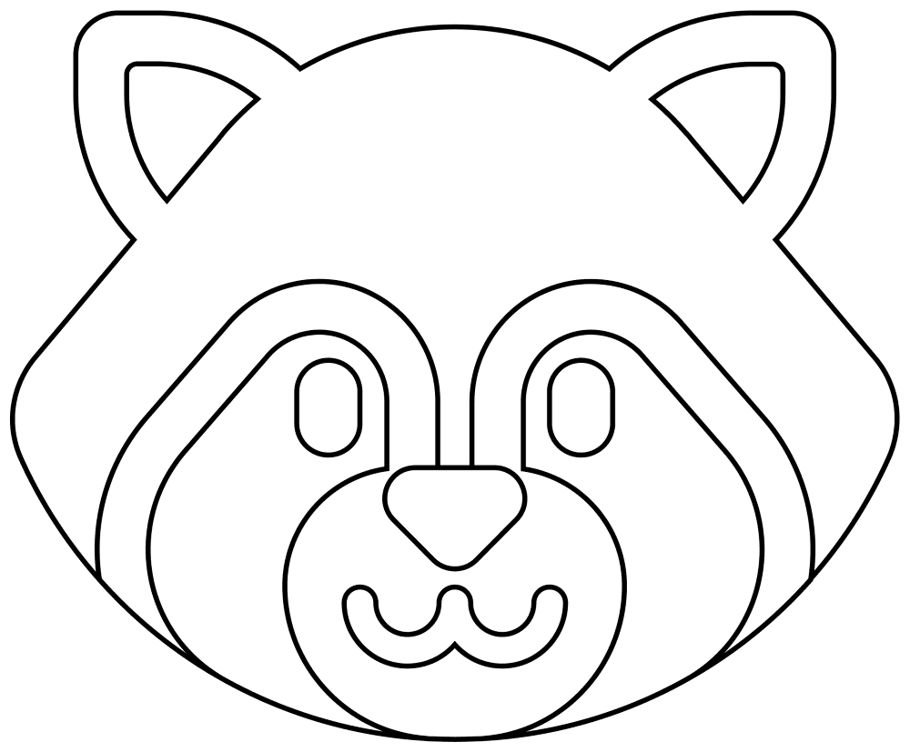 Desenho de Guaxinins para colorir e imprimir: número 17