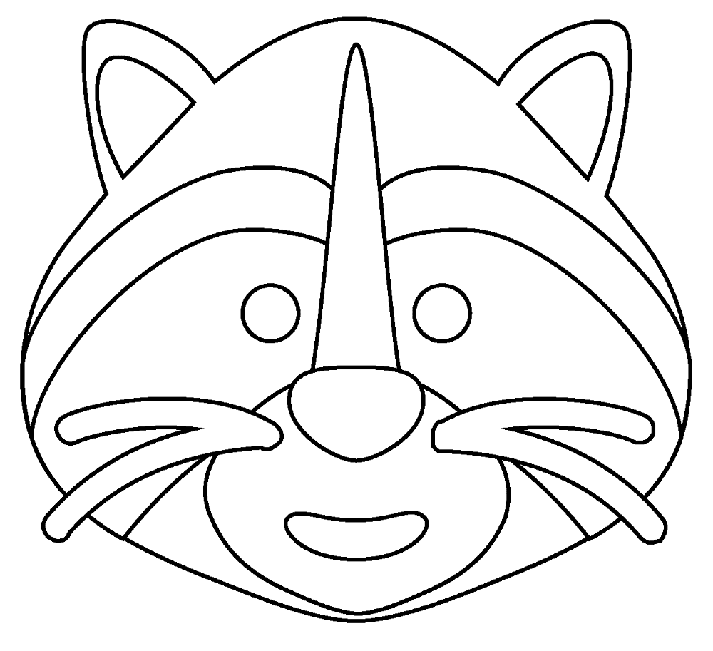 Desenho de Guaxinins para colorir e imprimir: número 19