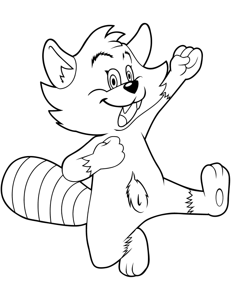 Desenho de Guaxinins para colorir e imprimir: número 22