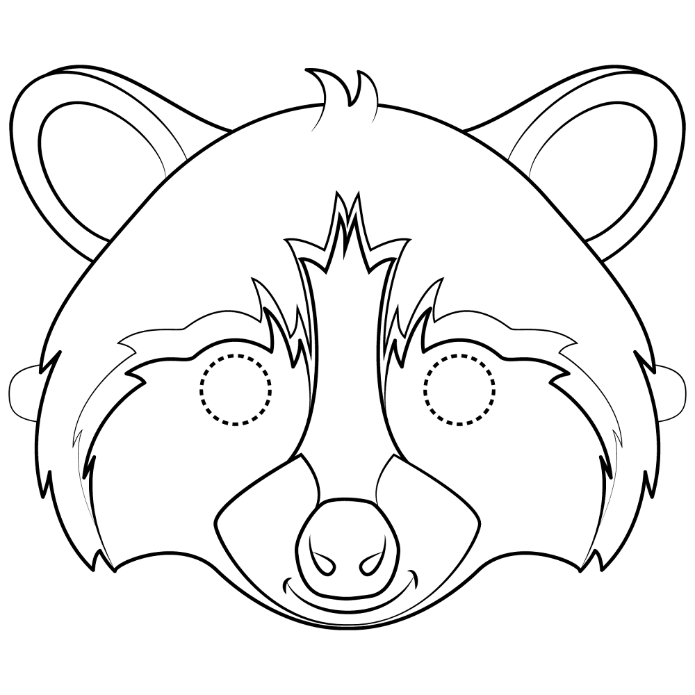 Desenho de Guaxinins para colorir e imprimir: número 23