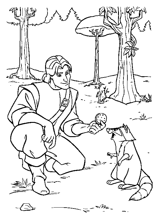 Desenho de Guaxinins para colorir e imprimir: número 25