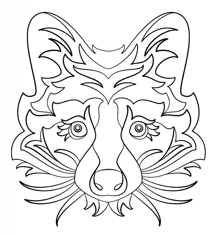 Desenho de Guaxinins para colorir e imprimir: número 27