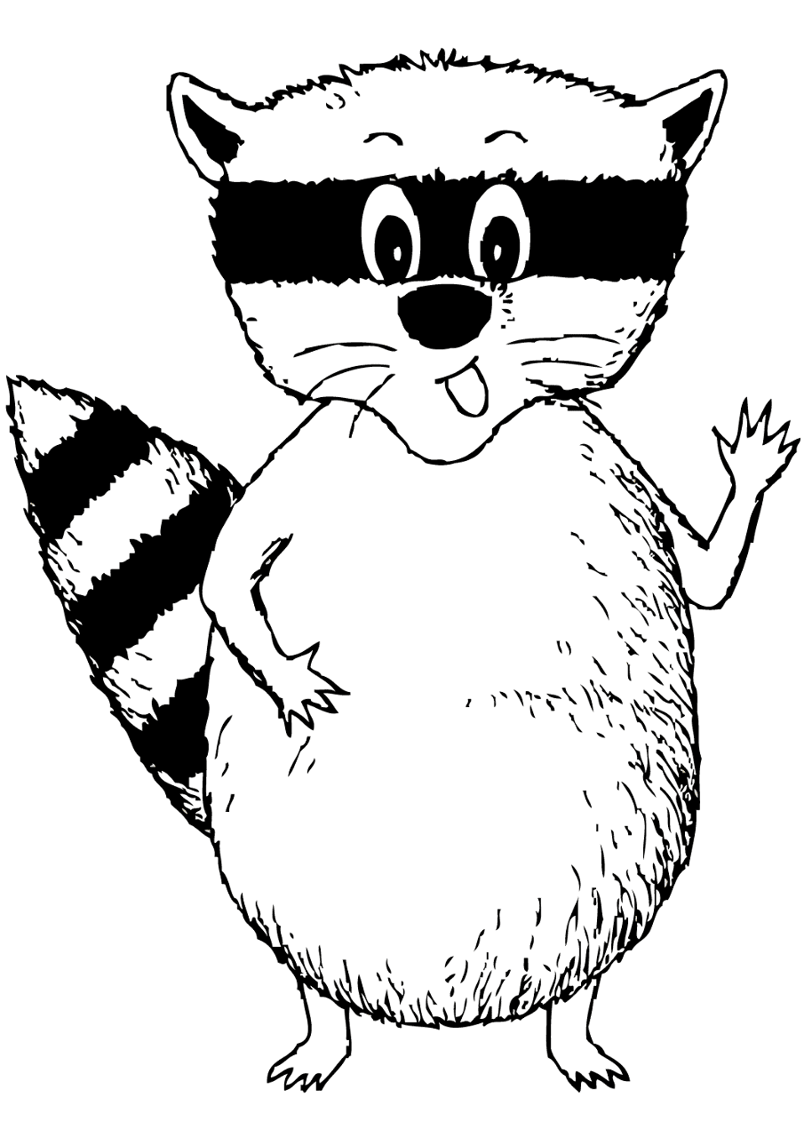 Desenho de Guaxinins para colorir e imprimir: número 32