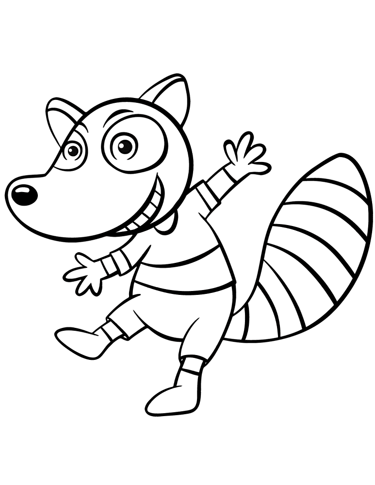 Desenho de Guaxinins para colorir e imprimir: número 33