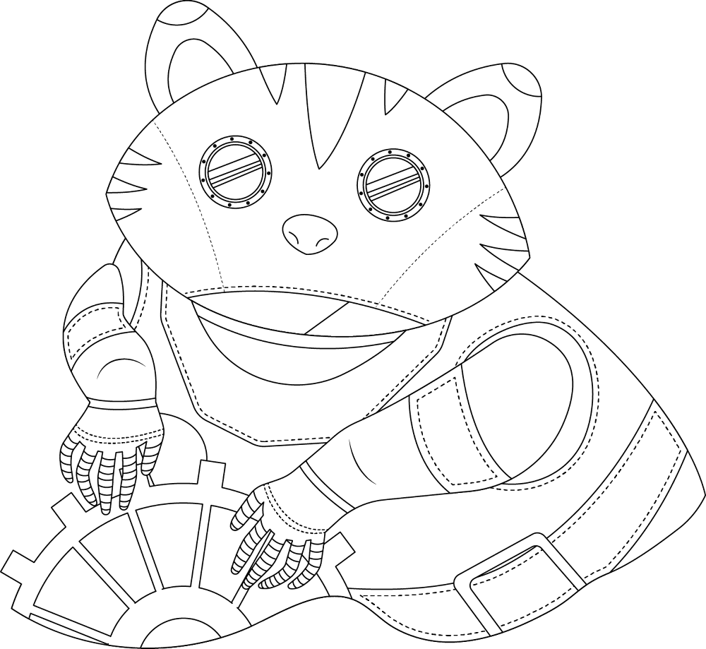 Desenho de Guaxinins para colorir