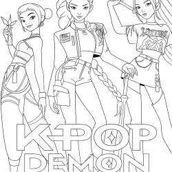 Desenho de Guerreiras do K Pop para colorir e imprimir: número 2