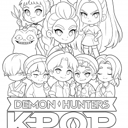 Desenho de Guerreiras do K Pop para colorir e imprimir: número 3
