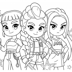 Desenho de Guerreiras do K Pop para colorir e imprimir: número 4