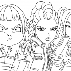 Desenho de Guerreiras do K Pop para colorir e imprimir: número 5