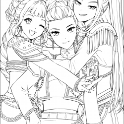 Desenho de Guerreiras do K Pop para colorir e imprimir: número 7