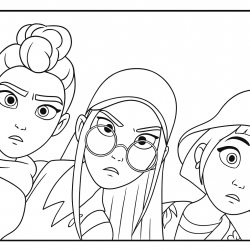 Desenho de Guerreiras do K Pop para colorir e imprimir: número 9