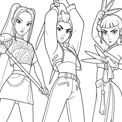 Desenho de Guerreiras do K Pop para colorir e imprimir: número 10