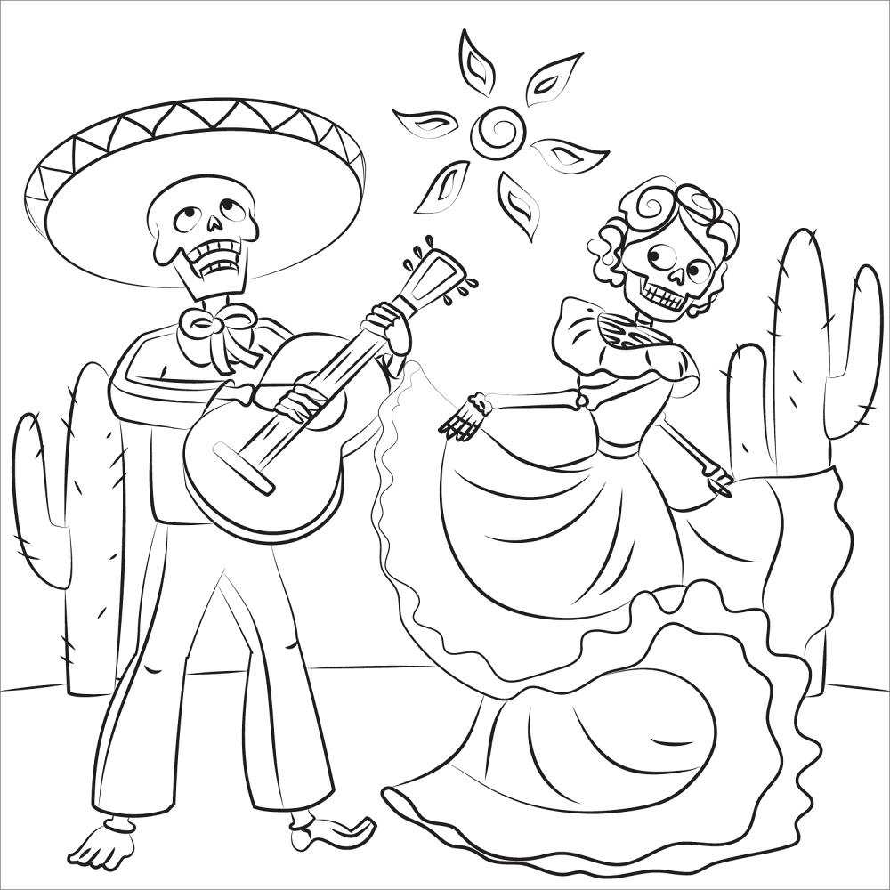 Desenho de Guitarra para colorir e imprimir: número 1