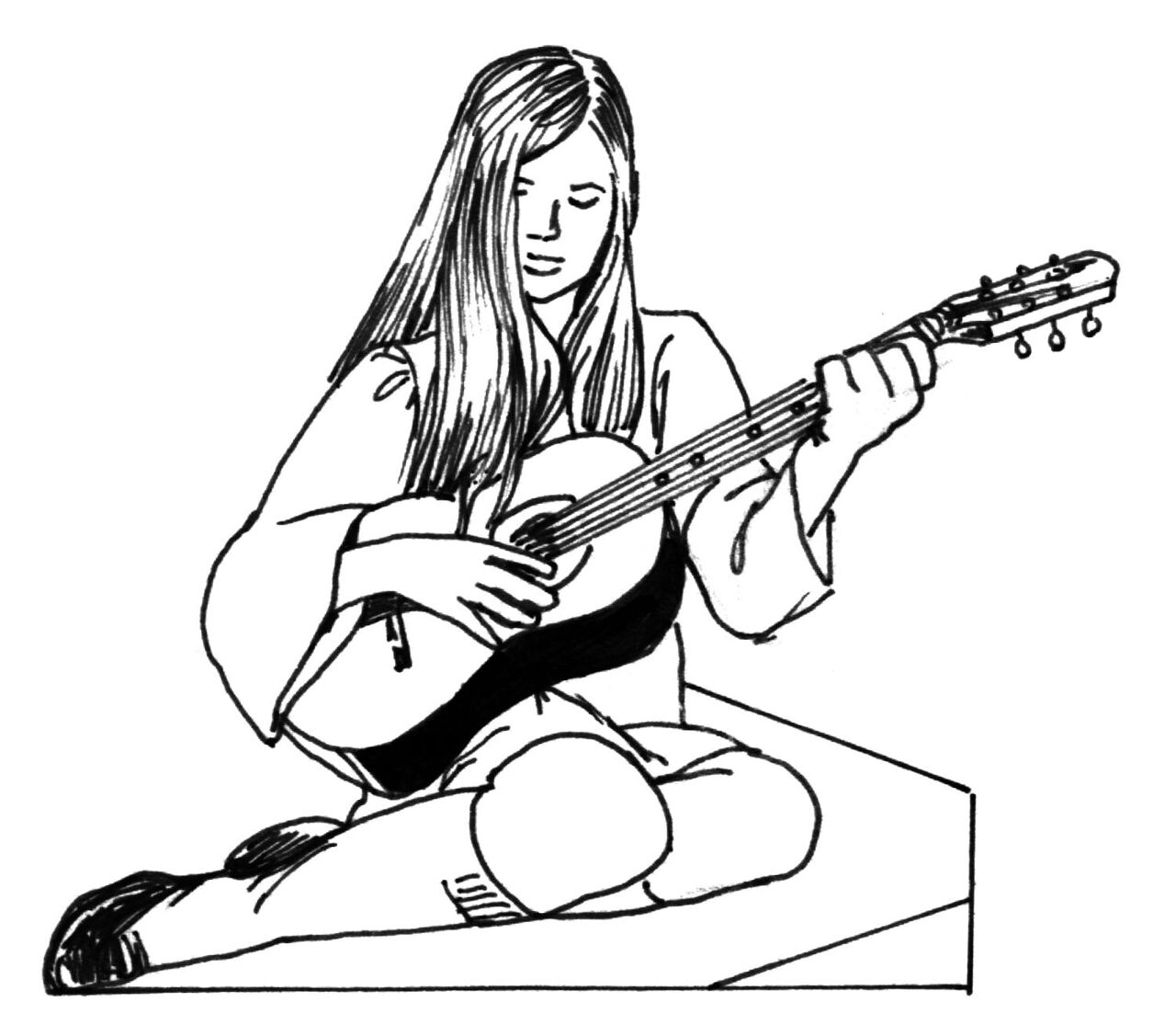 Desenho de Guitarra para colorir e imprimir: número 2
