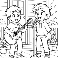 Desenho de Guitarra para colorir e imprimir: número 13