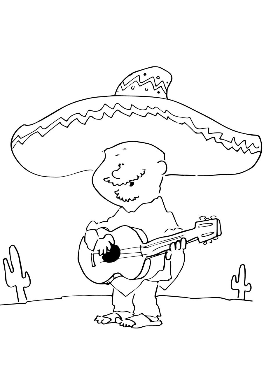Desenho de Guitarra para colorir e imprimir: número 24