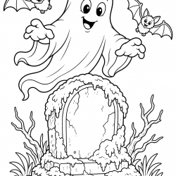 Desenho de Halloween para colorir e imprimir: número 4