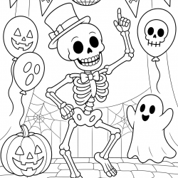 Desenho de Halloween para colorir e imprimir: número 9