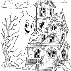 Desenho de Halloween para colorir e imprimir: número 10