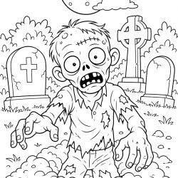 Desenho de Halloween para colorir e imprimir: número 12