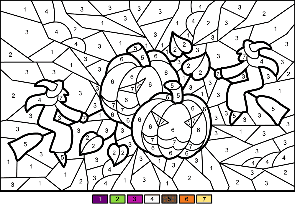 Desenho de Halloween para colorir e imprimir: número 13