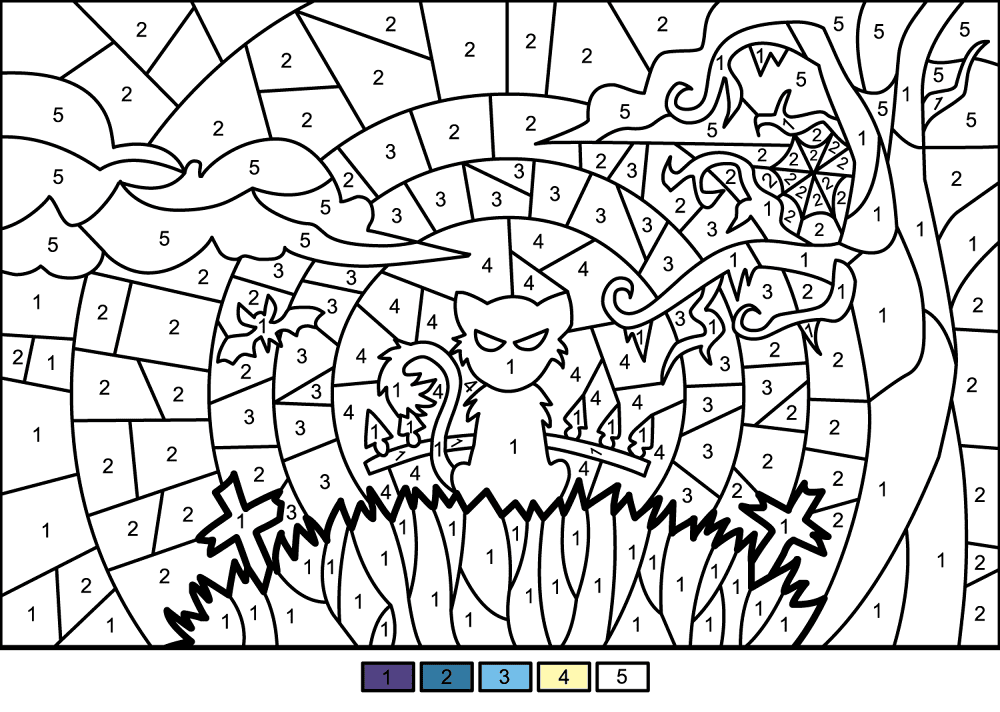 Desenho de Halloween para colorir e imprimir: número 15