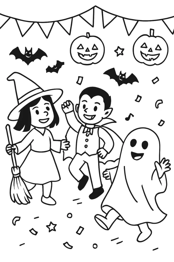 Desenho de Halloween para colorir e imprimir: número 17