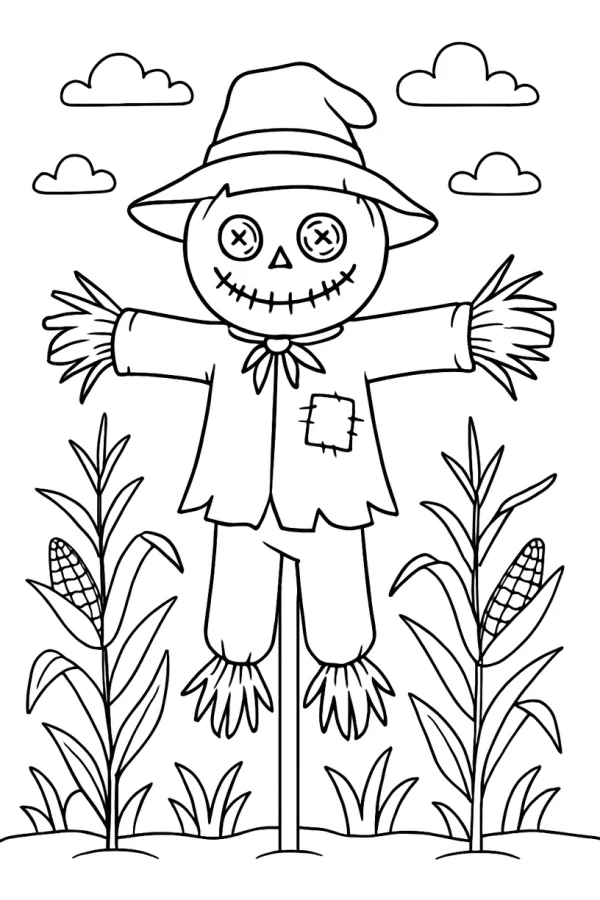 Desenho de Halloween para colorir e imprimir: número 18