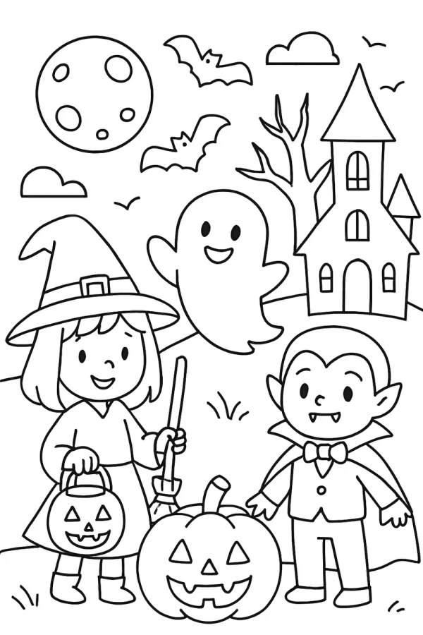 Desenho de Halloween para colorir e imprimir: número 29