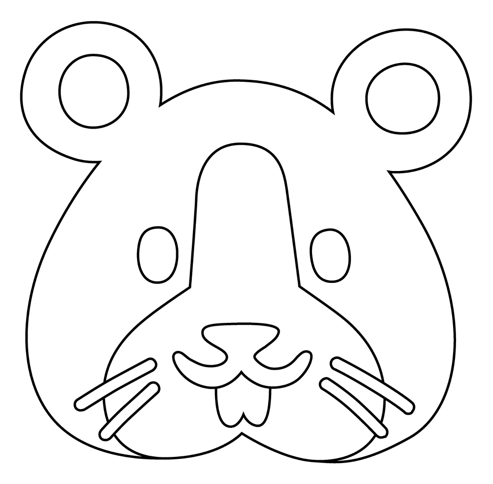 Desenho de Hamsters para colorir e imprimir: número 5