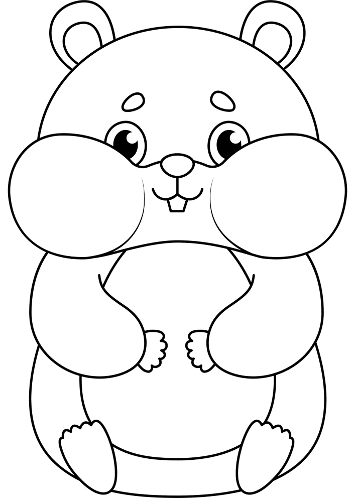 Desenho de Hamsters para colorir e imprimir: número 22