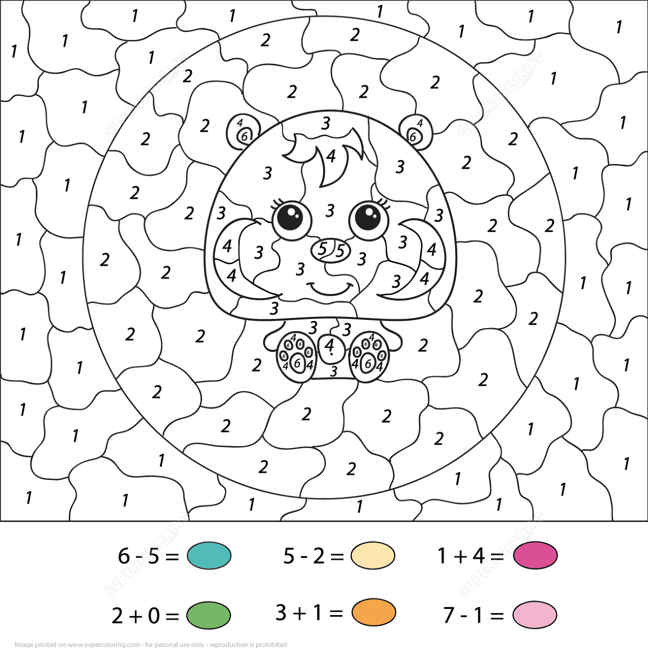 Desenho de Hamsters para colorir e imprimir: número 26