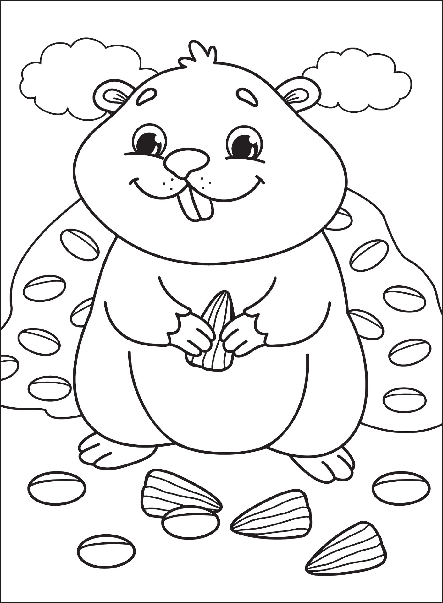 Desenho de Hamsters para colorir e imprimir: número 32
