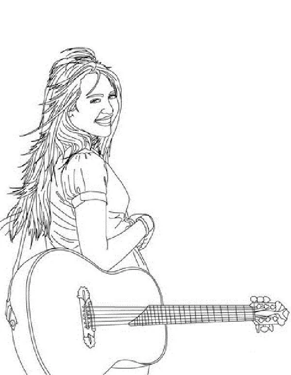 Desenho de Hannah Montana para colorir e imprimir: número 1