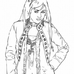 Desenho de Hannah Montana para colorir e imprimir: número 2