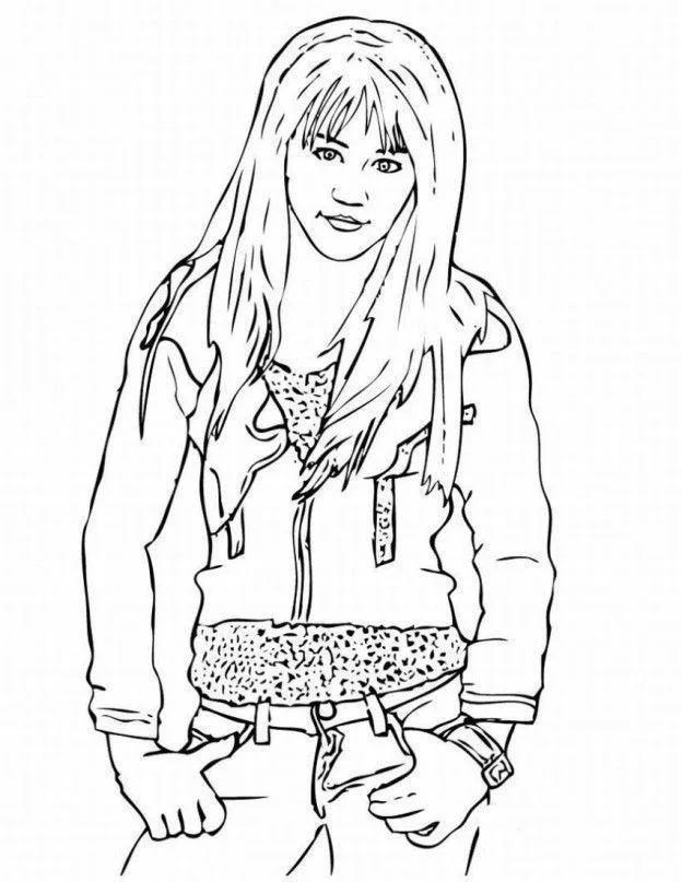 Desenho de Hannah Montana para colorir e imprimir: número 3