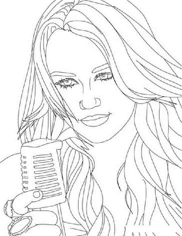 Desenho de Hannah Montana para colorir e imprimir: número 4