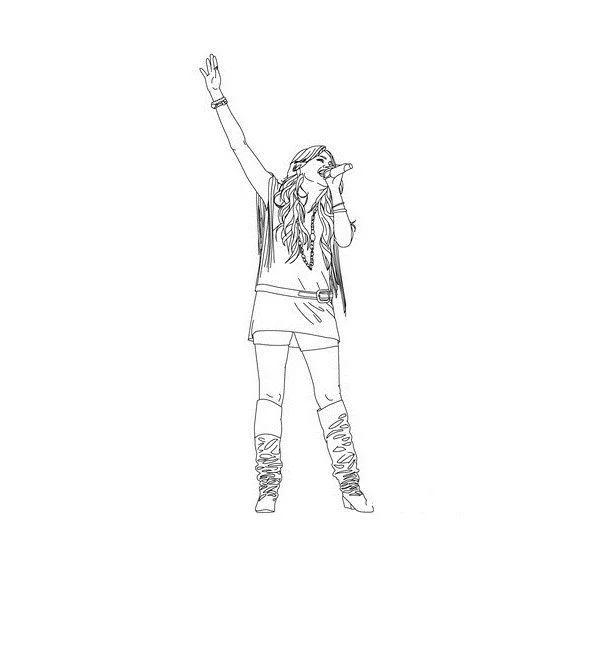 Desenho de Hannah Montana para colorir e imprimir: número 5
