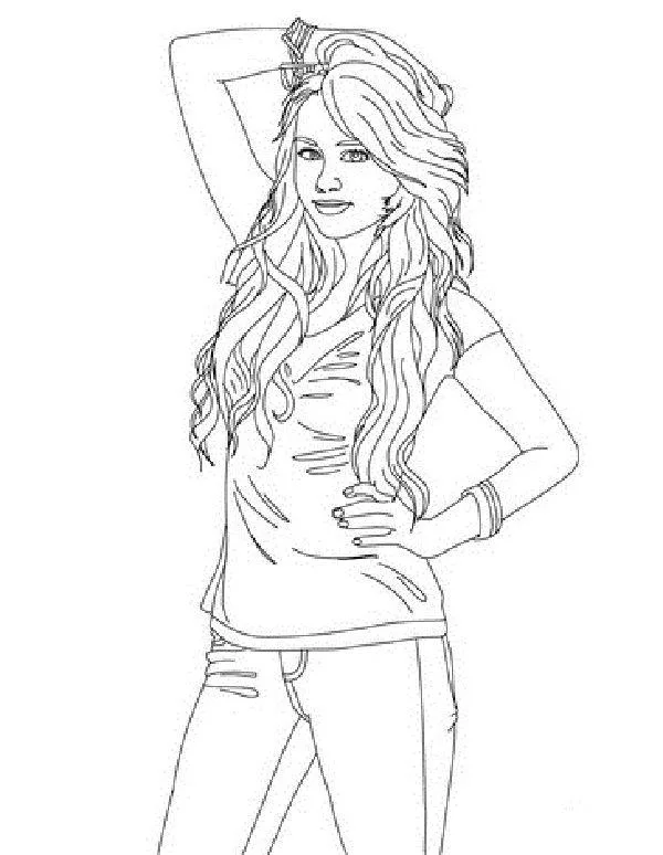 Desenho de Hannah Montana para colorir e imprimir: número 6