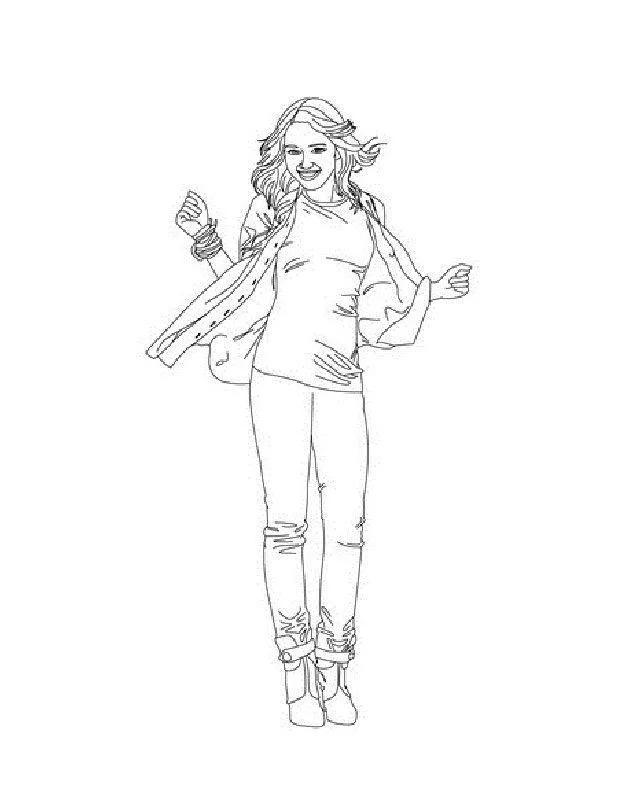 Desenho de Hannah Montana para colorir e imprimir: número 7