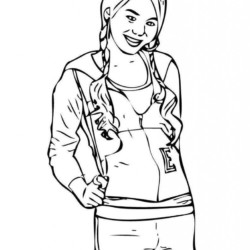Desenho de Hannah Montana para colorir e imprimir: número 9