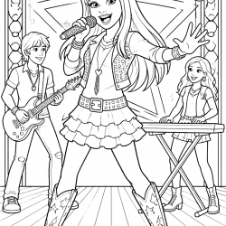 Desenho de Hannah Montana para colorir e imprimir: número 11