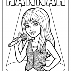 Desenho de Hannah Montana para colorir e imprimir: número 12