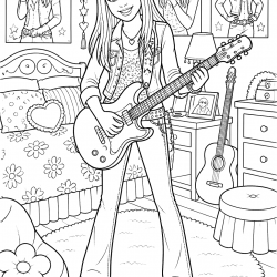 Desenho de Hannah Montana para colorir e imprimir: número 14