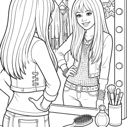 Desenho de Hannah Montana para colorir e imprimir: número 16