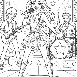 Desenho de Hannah Montana para colorir e imprimir: número 19
