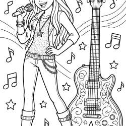 Desenho de Hannah Montana para colorir e imprimir: número 20