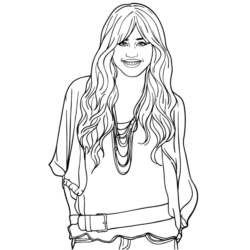 Desenho de Hannah Montana para colorir e imprimir: número 22