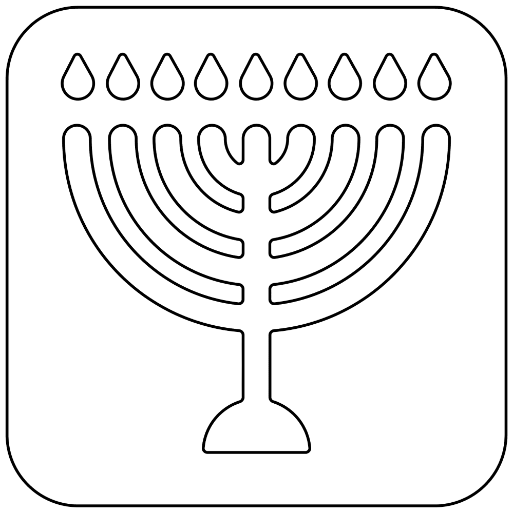 Desenho de Hanukkah para colorir e imprimir: número 1