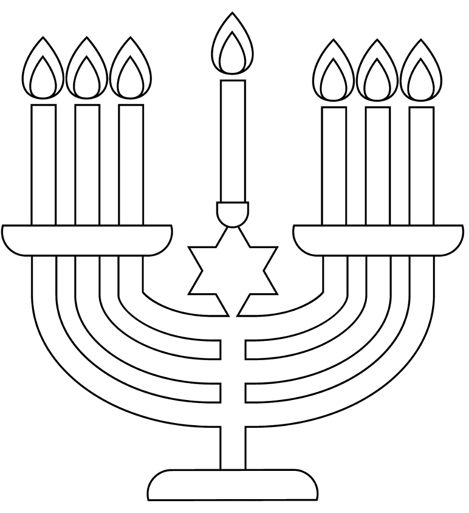 Desenho de Hanukkah para colorir e imprimir: número 5